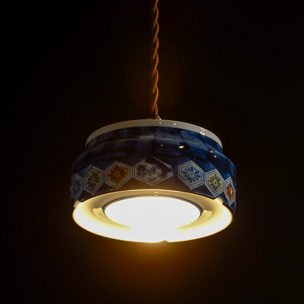 有田焼｜清陶苑｜染付｜亀甲｜ペンダントライト