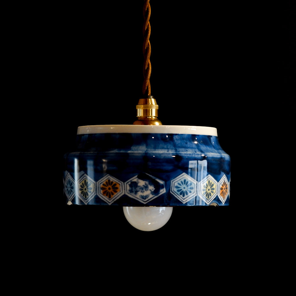 有田焼｜清陶苑｜染付｜亀甲｜ペンダントライト