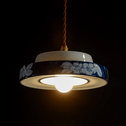 作地未詳｜梅文様｜染付｜ペンダントライト