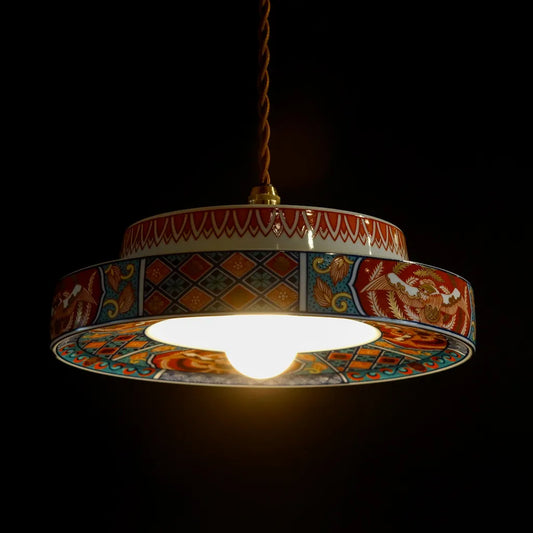 美濃焼｜井乃口窯｜古伊万里様式｜錦絵｜ペンダントライト