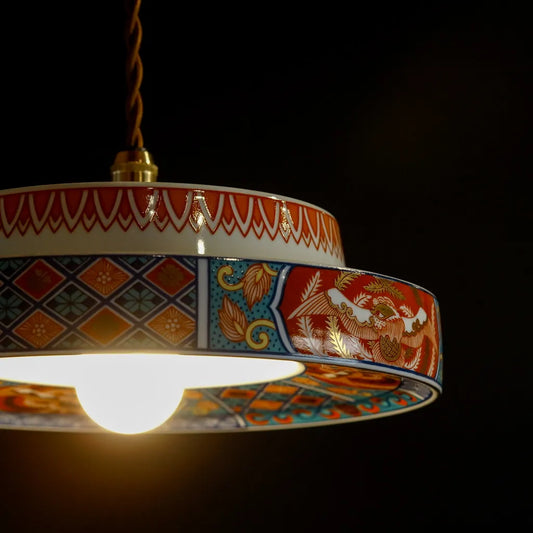 美濃焼｜井乃口窯｜古伊万里様式｜錦絵｜ペンダントライト