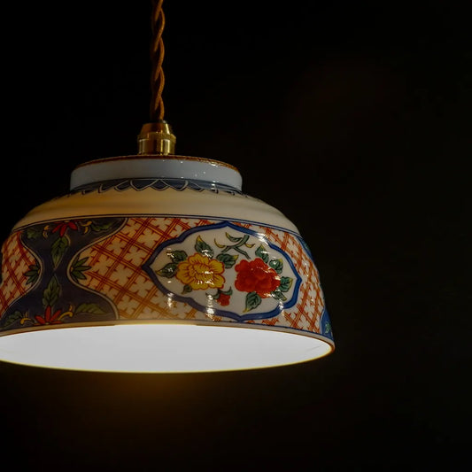 有田焼｜龍峯｜色絵｜丼⑤｜ペンダントライト