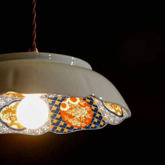 美濃焼｜庫山｜山水・金彩・絵付け｜ペンダントライト