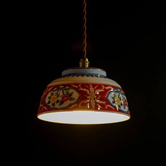 有田焼｜龍峯｜色絵｜丼④｜ペンダントライト