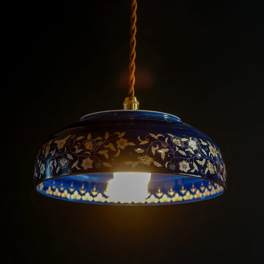 有田焼｜青藍｜法隆寺獅子狩文｜ペンダントライト