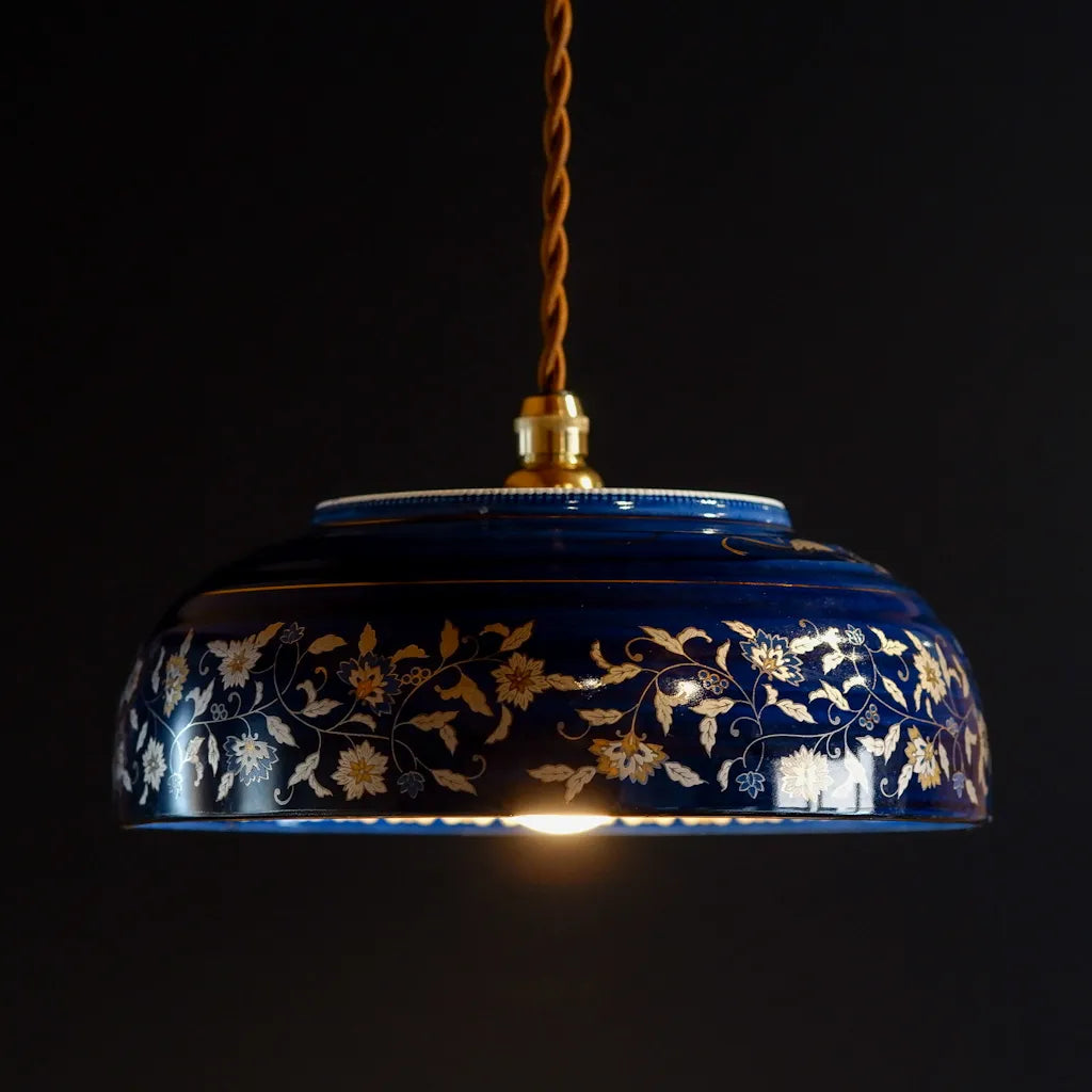 有田焼｜青藍｜法隆寺獅子狩文｜ペンダントライト