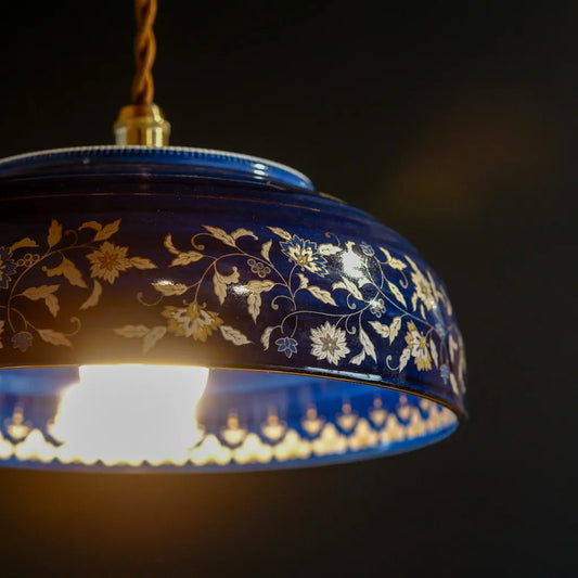 有田焼｜青藍｜法隆寺獅子狩文｜ペンダントライト