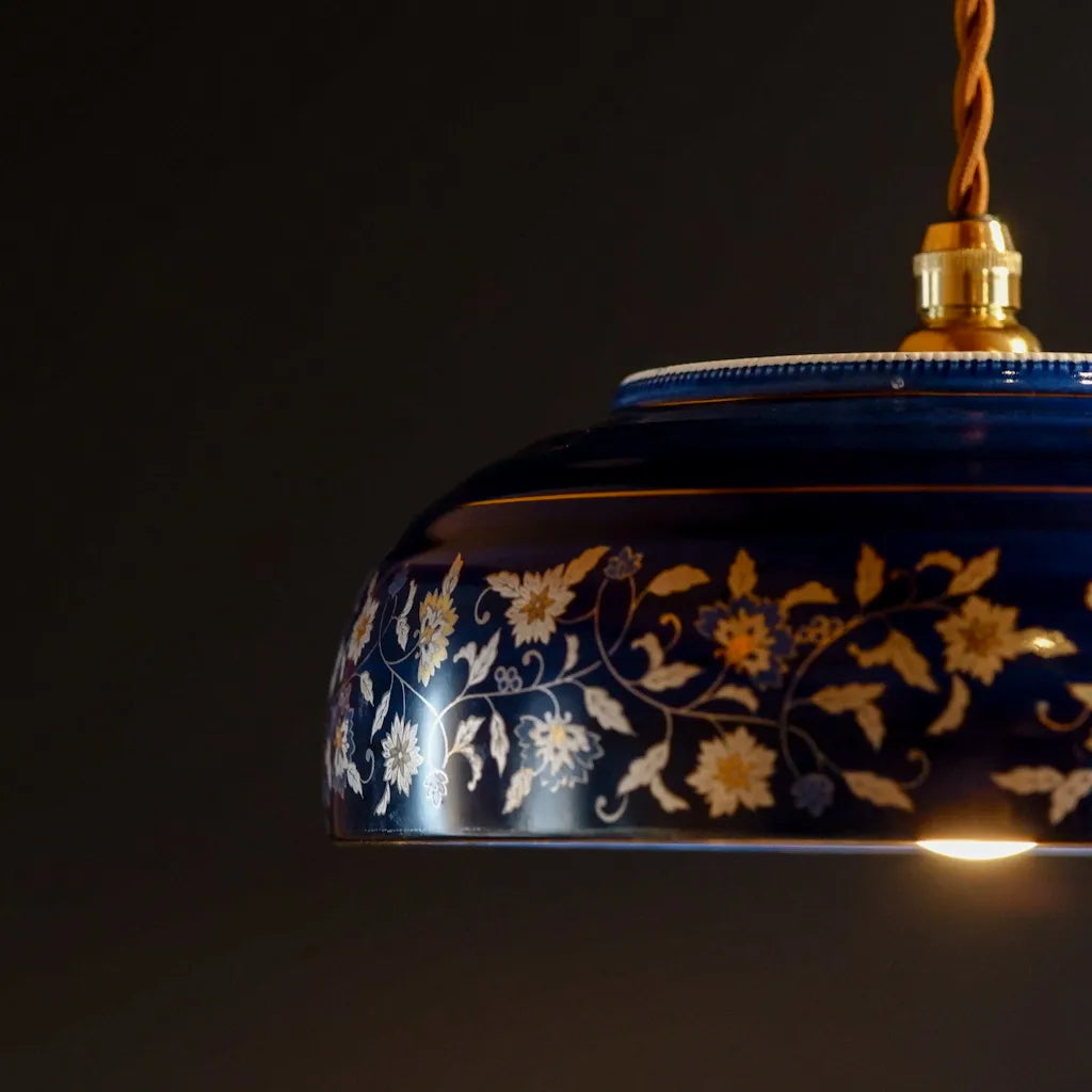 有田焼｜青藍｜法隆寺獅子狩文｜ペンダントライト