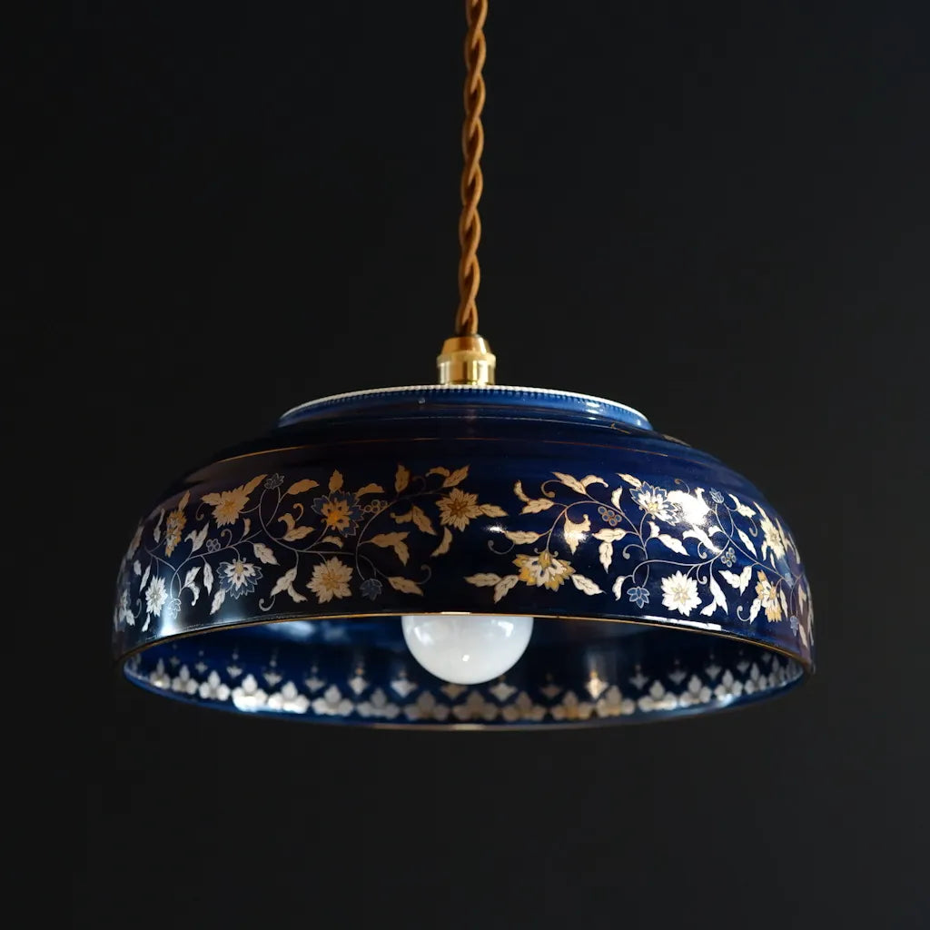 有田焼｜青藍｜法隆寺獅子狩文｜ペンダントライト