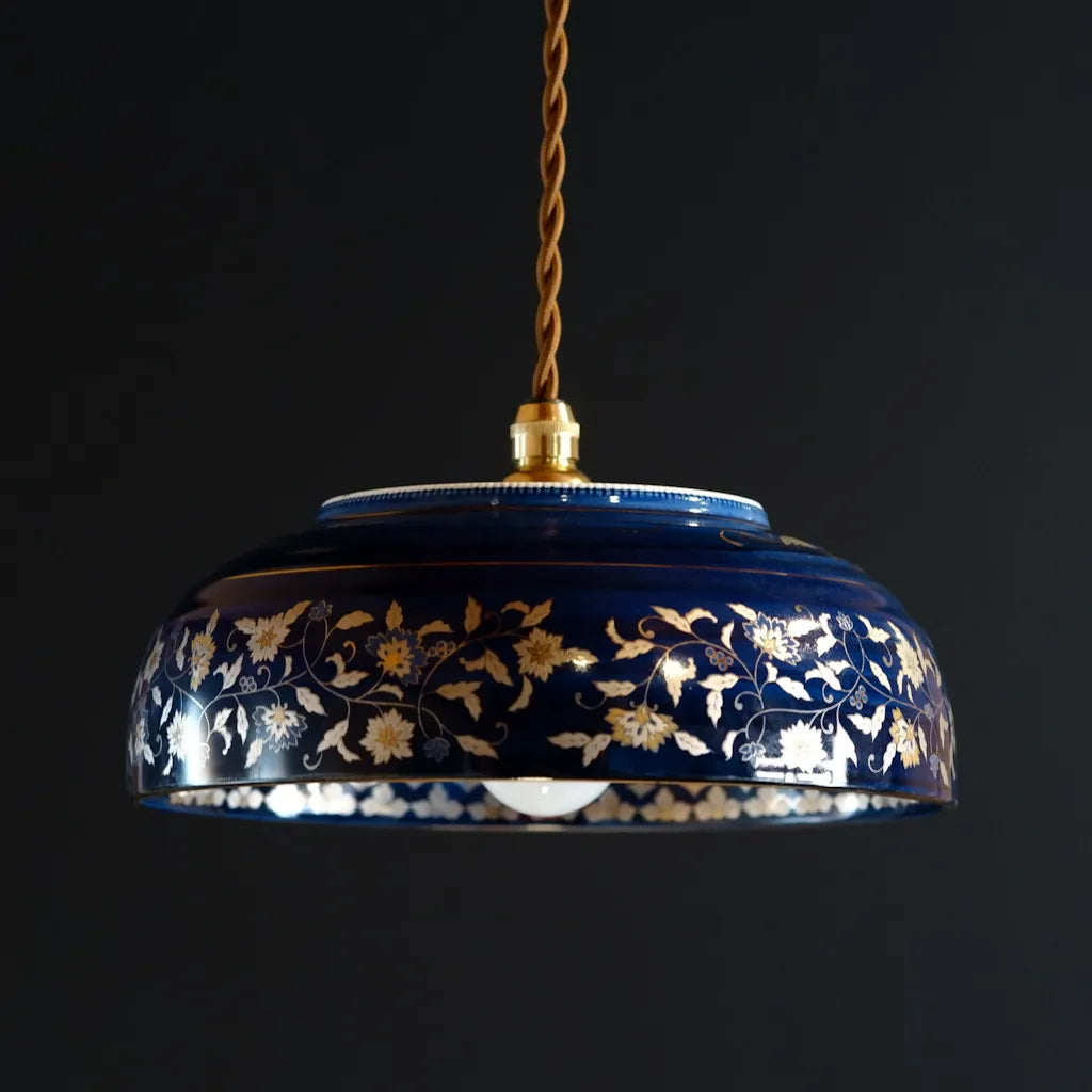 有田焼｜青藍｜法隆寺獅子狩文｜ペンダントライト