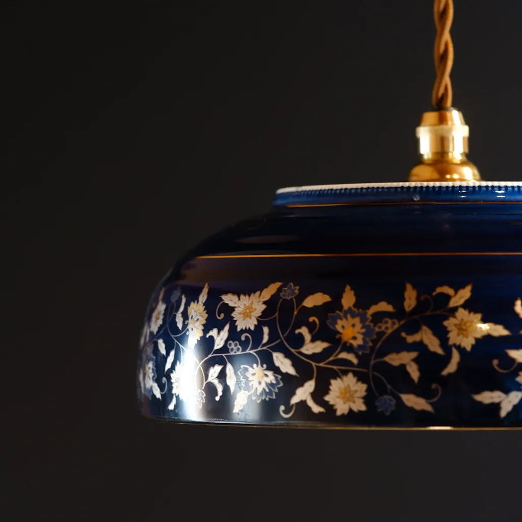 有田焼｜青藍｜法隆寺獅子狩文｜ペンダントライト