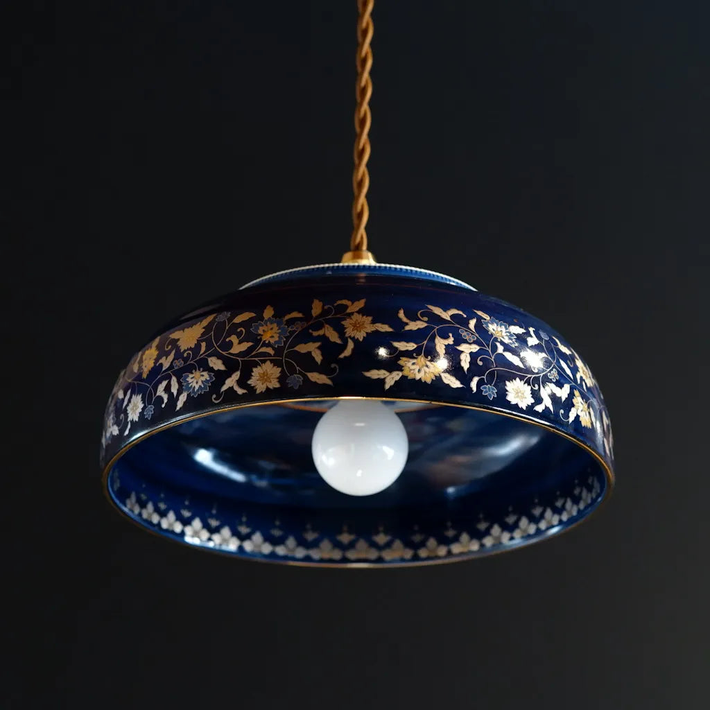 有田焼｜青藍｜法隆寺獅子狩文｜ペンダントライト