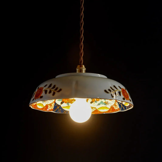 美濃焼｜庫山｜染錦｜古伊万里様式｜ペンダントライト