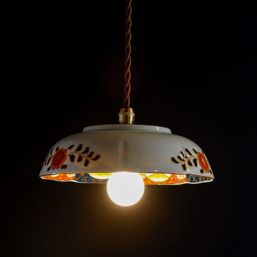 美濃焼｜庫山｜染錦｜古伊万里様式｜ペンダントライト