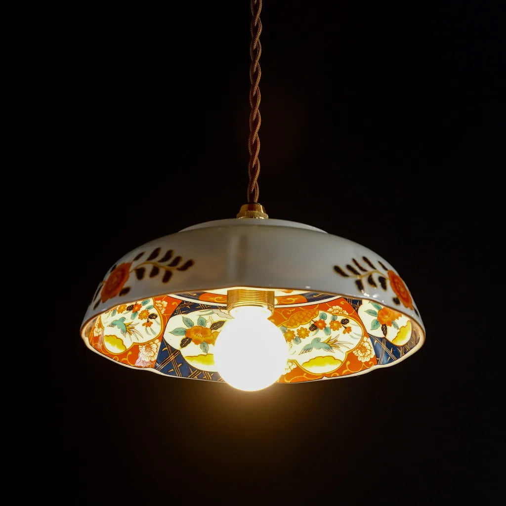 美濃焼｜庫山｜染錦｜古伊万里様式｜ペンダントライト