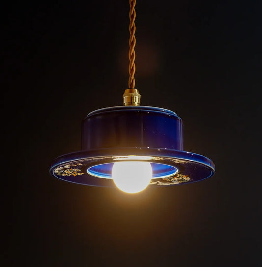 九谷焼｜九谷秋峰｜瑠璃釉｜ペンダントライト