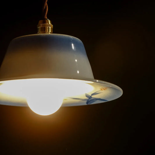 作地未詳｜染付｜草花｜ペンダントライト