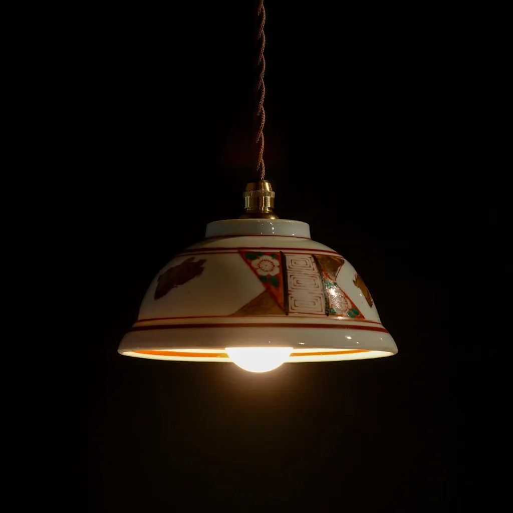 伊万里焼｜金彩赤絵｜骨董｜ペンダントライト