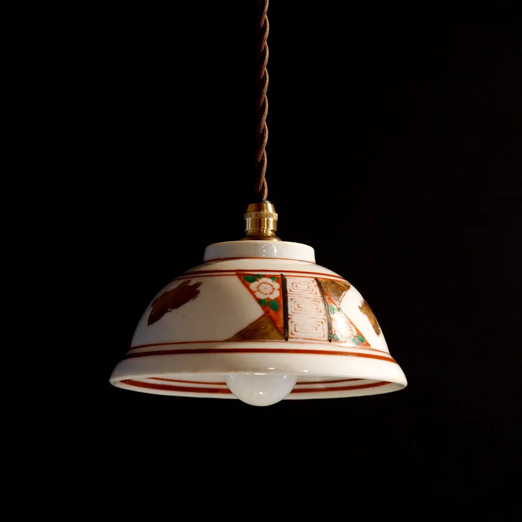 伊万里焼｜金彩赤絵｜骨董｜ペンダントライト