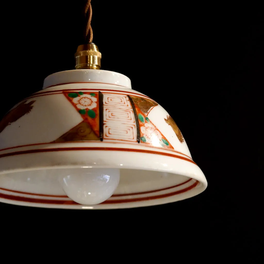 伊万里焼｜金彩赤絵｜骨董｜ペンダントライト