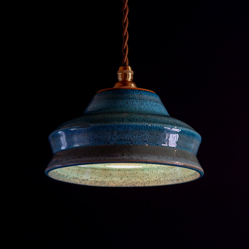 常滑焼｜都｜トルコ青釉｜ペンダントライト
