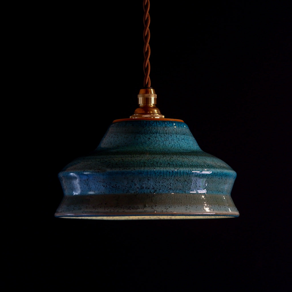 常滑焼｜都｜トルコ青釉｜ペンダントライト