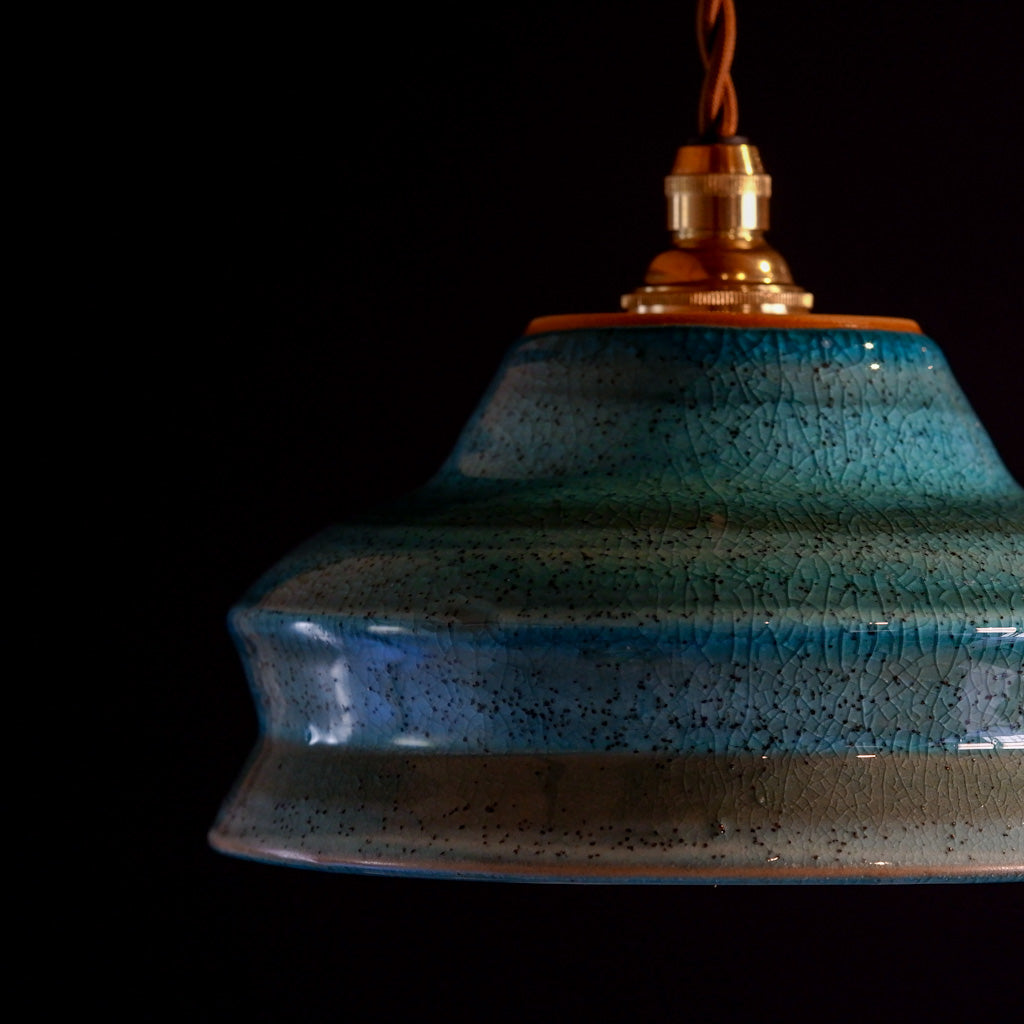 常滑焼｜都｜トルコ青釉｜ペンダントライト
