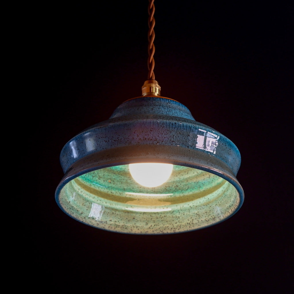 常滑焼｜都｜トルコ青釉｜ペンダントライト