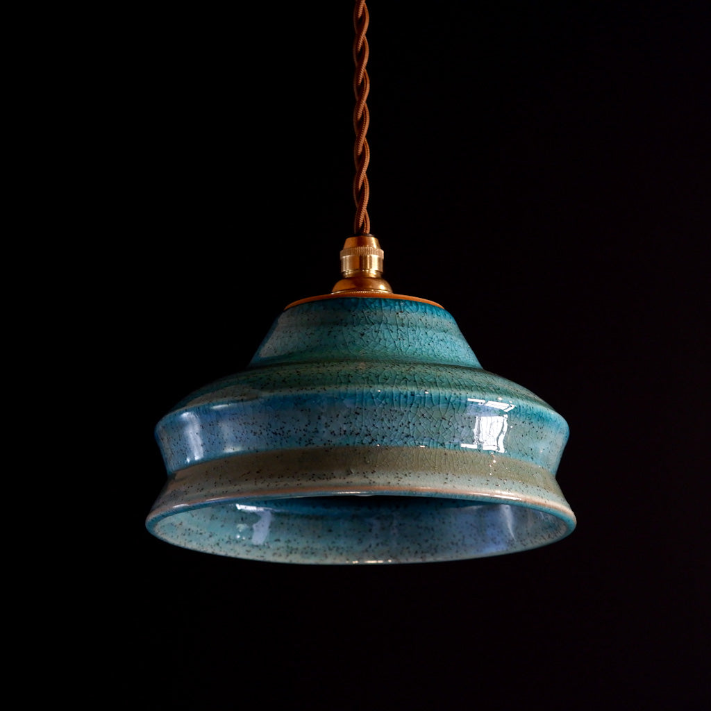 常滑焼｜都｜トルコ青釉｜ペンダントライト