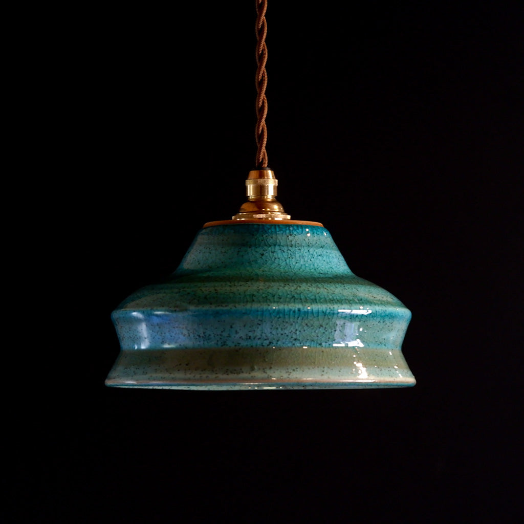 常滑焼｜都｜トルコ青釉｜ペンダントライト