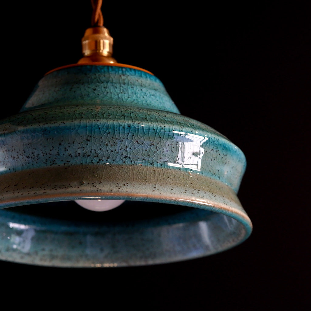 常滑焼｜都｜トルコ青釉｜ペンダントライト