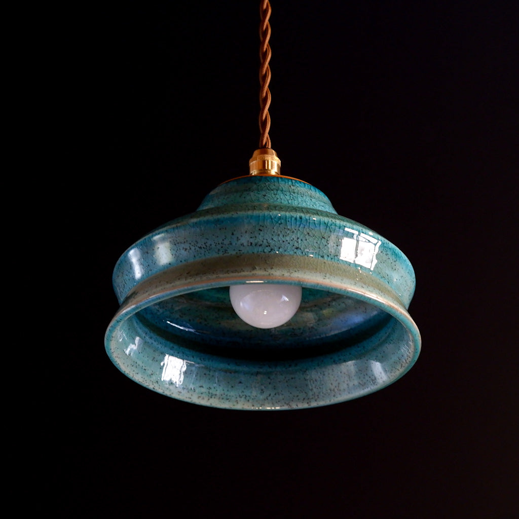 常滑焼｜都｜トルコ青釉｜ペンダントライト