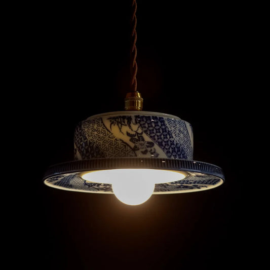 作地未詳｜祥瑞｜青・白｜ペンダントライト