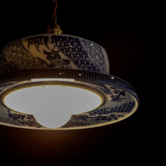 作地未詳｜祥瑞｜青・白｜ペンダントライト