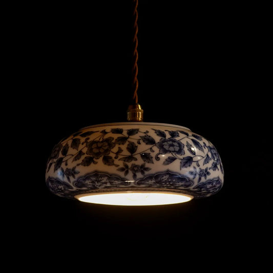 美濃焼｜庫山｜花・唐草｜ペンダントライト