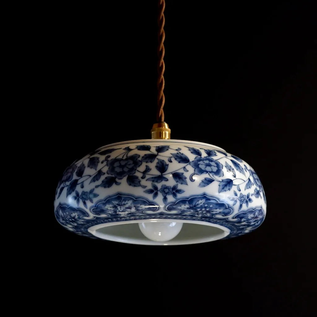 美濃焼｜庫山｜花・唐草｜ペンダントライト