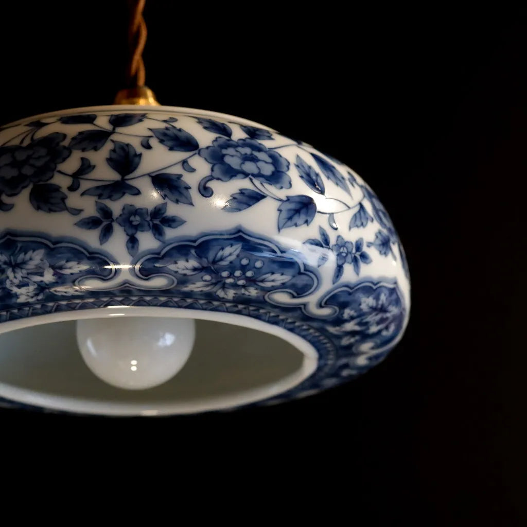 美濃焼｜庫山｜花・唐草｜ペンダントライト