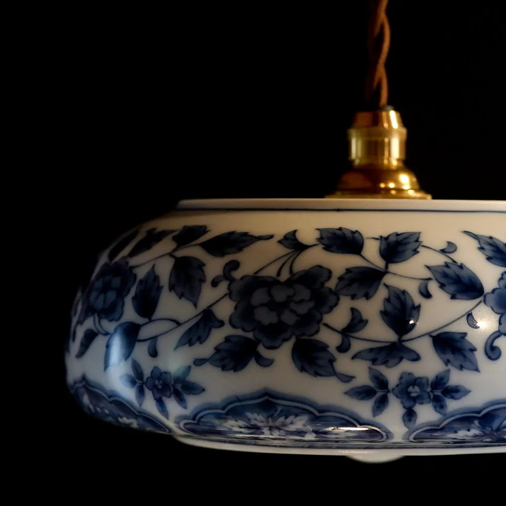 美濃焼｜庫山｜花・唐草｜ペンダントライト