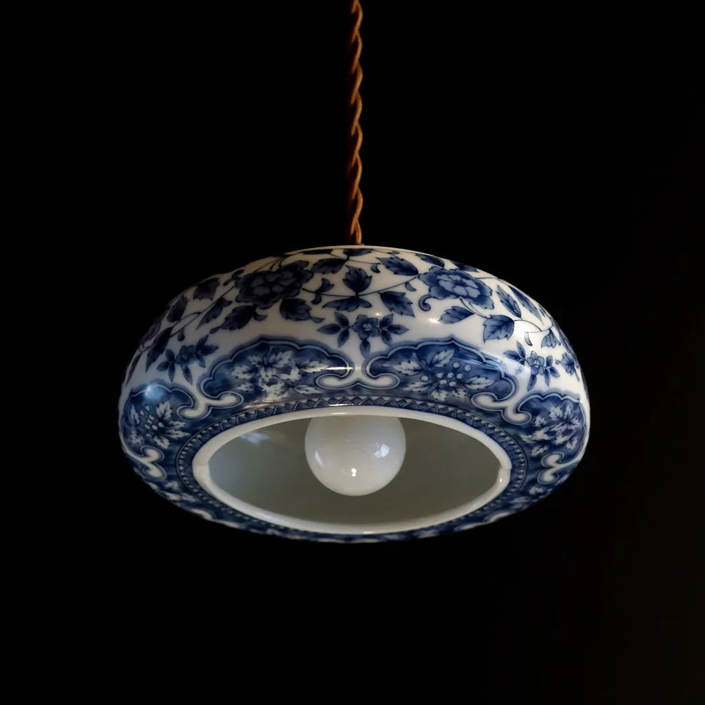 美濃焼｜庫山｜花・唐草｜ペンダントライト