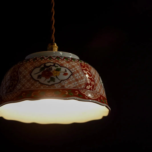 有田焼｜龍峰｜赤絵｜ペンダントライト