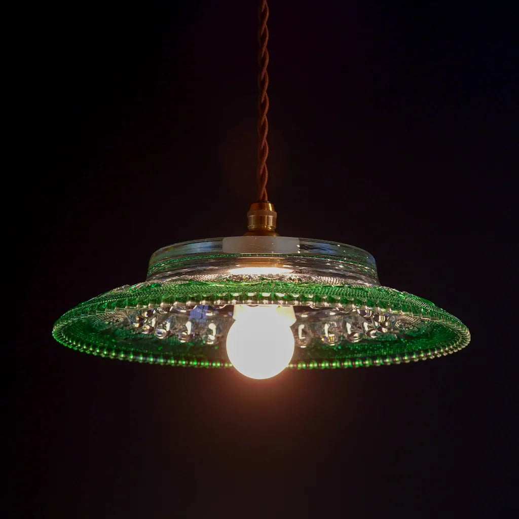 HASEGAWA GLASS｜エリザベス｜ガラス灰皿｜グリーン｜ペンダントライト