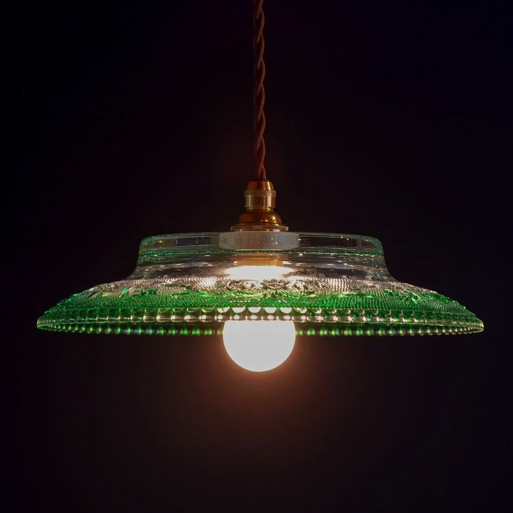 HASEGAWA GLASS｜エリザベス｜ガラス灰皿｜グリーン｜ペンダントライト