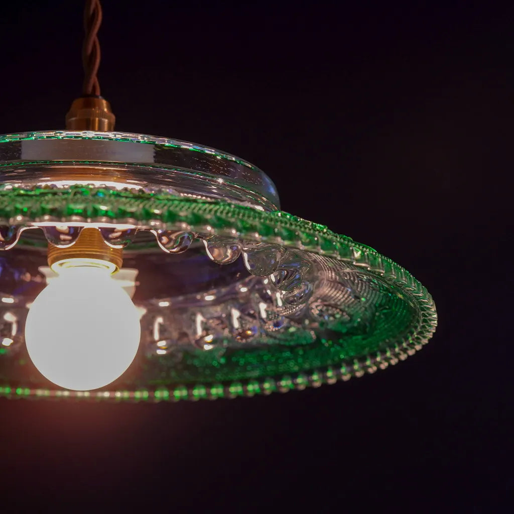 HASEGAWA GLASS｜エリザベス｜ガラス灰皿｜グリーン｜ペンダントライト