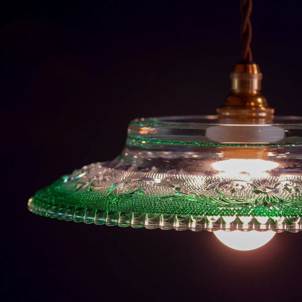 HASEGAWA GLASS｜エリザベス｜ガラス灰皿｜グリーン｜ペンダントライト