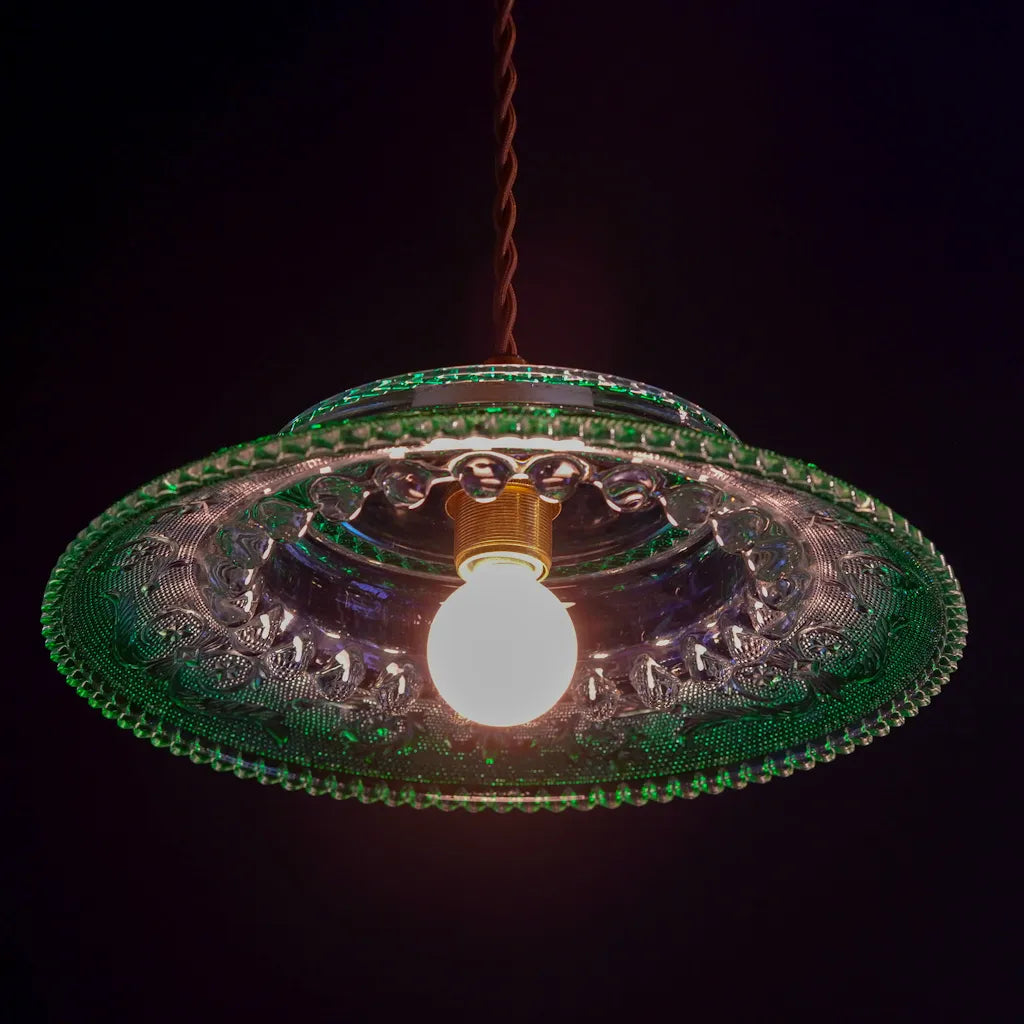 HASEGAWA GLASS｜エリザベス｜ガラス灰皿｜グリーン｜ペンダントライト