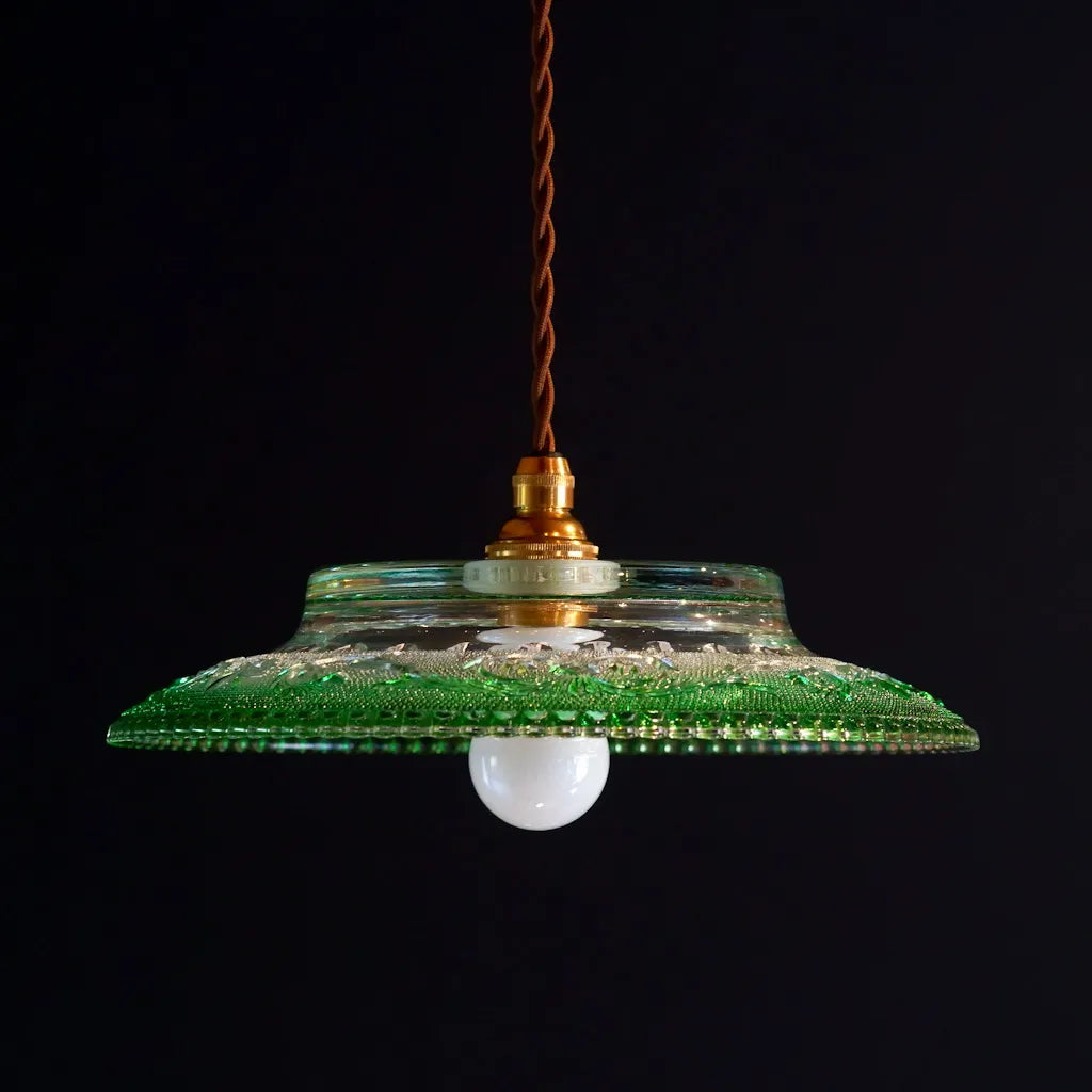 HASEGAWA GLASS｜エリザベス｜ガラス灰皿｜グリーン｜ペンダントライト