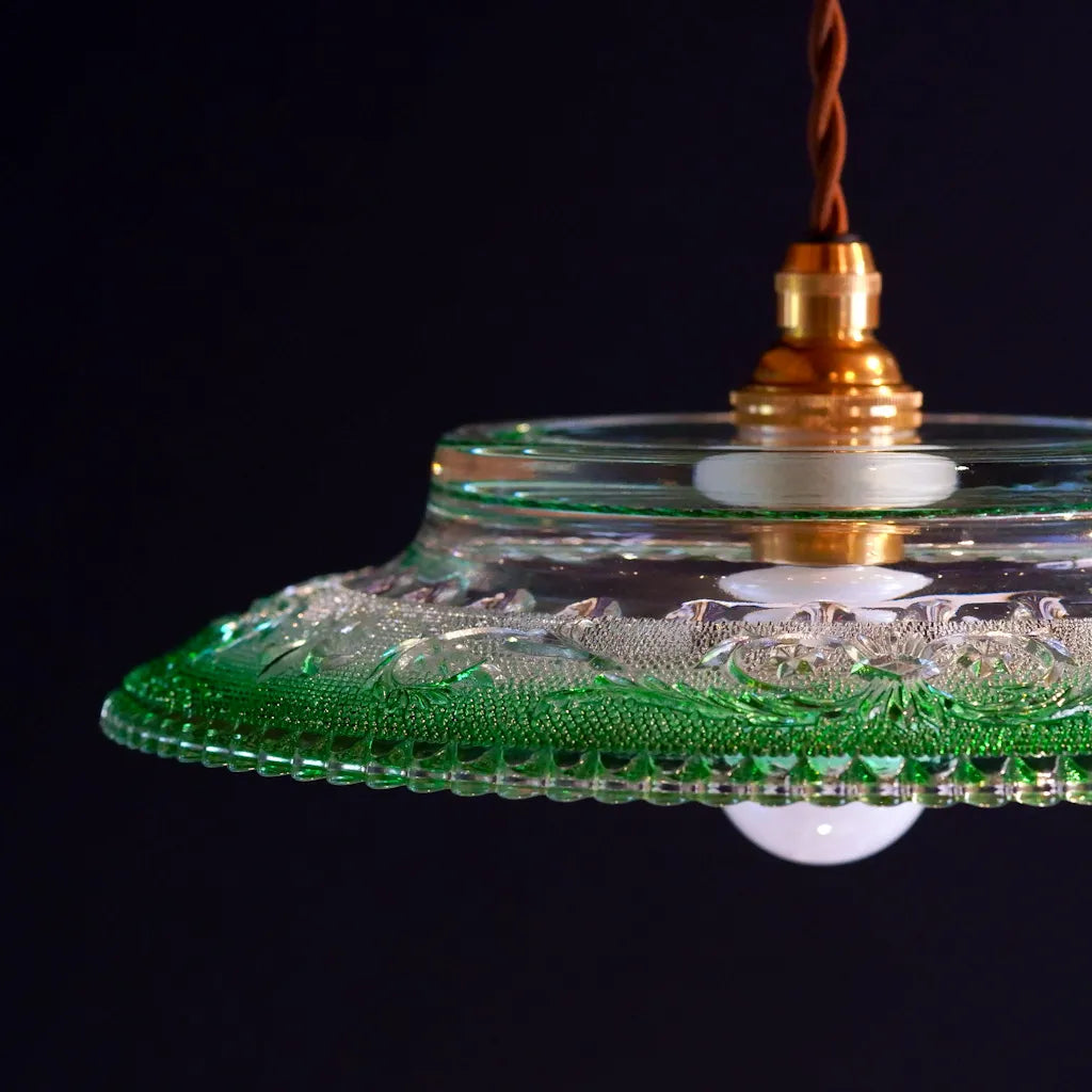 HASEGAWA GLASS｜エリザベス｜ガラス灰皿｜グリーン｜ペンダントライト