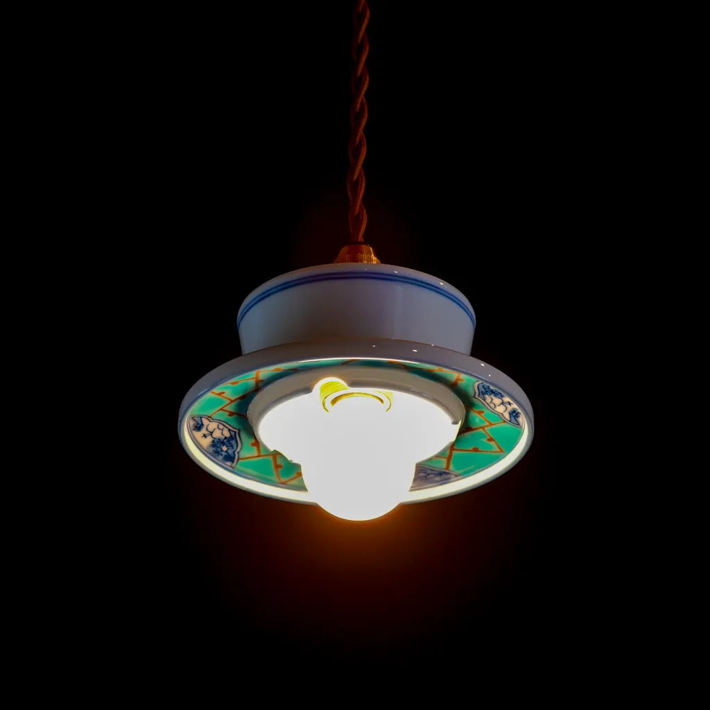 Arita ware | Golden green landscape | Pendant light