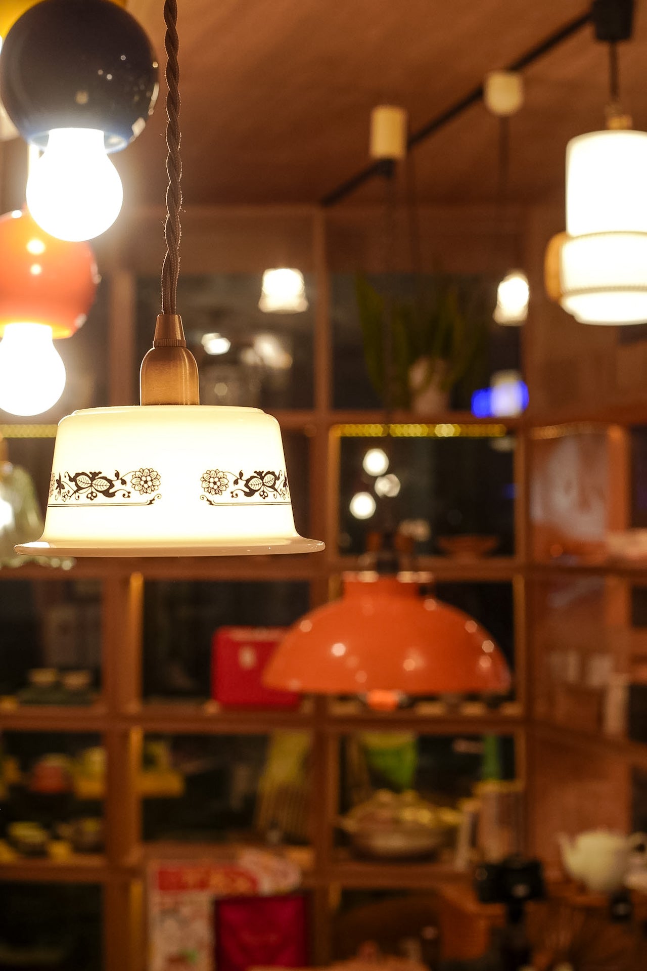 オールドパイレックス｜pyrex｜オールドタウンブルー｜バタージャー｜ミルクガラス｜ペンダントライト