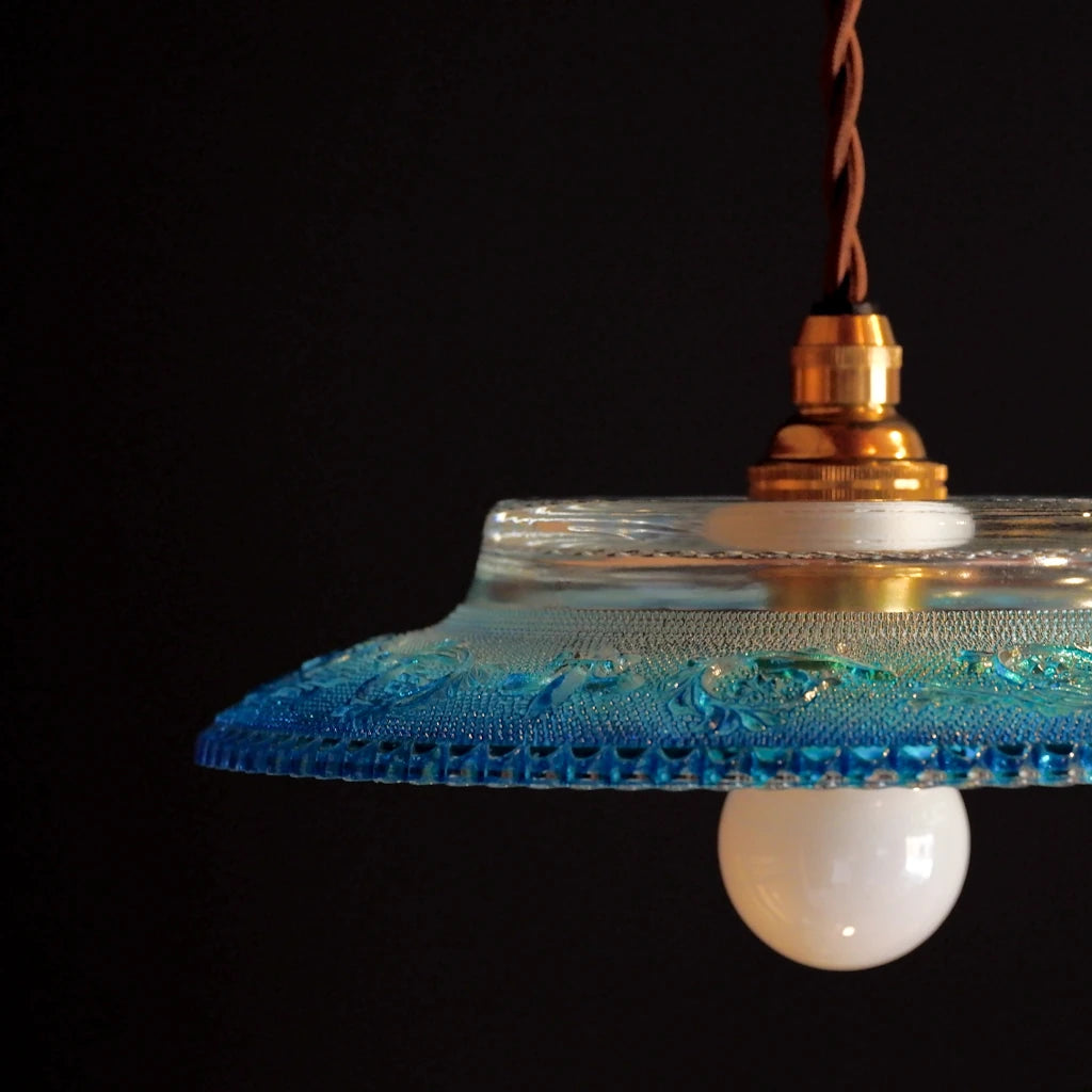 HASEGAWA GLASS｜エリザベス｜ガラス灰皿｜ブルー｜ペンダントライト205